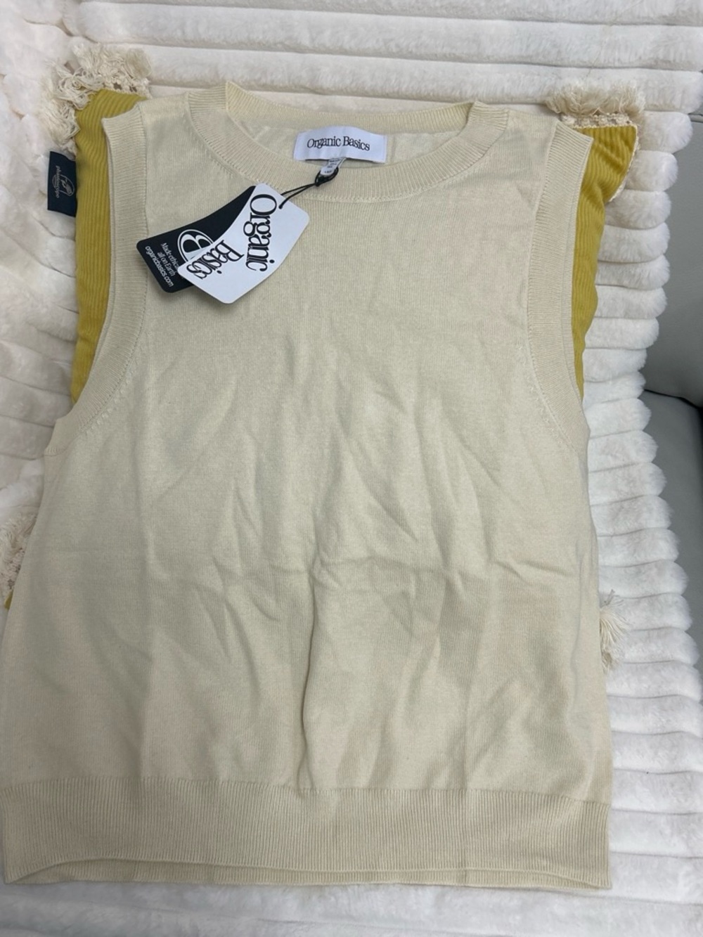 Organic Basics Light Cream Knit Tank Top